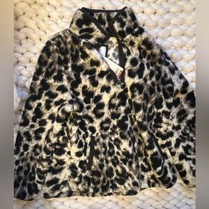 Leopard Sherpa Zip
